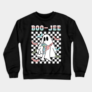 Spooky Season Cute Ghost Halloween Costume Boujee Boo-Jee Crewneck Sweatshirt